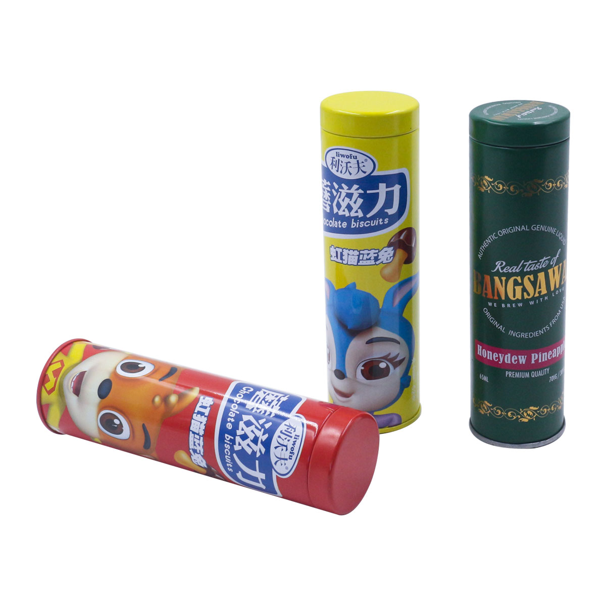 Tall Round Food Tin Box